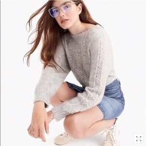 J Crew NWT Point Sur Pointelle Mock Neck Sweater